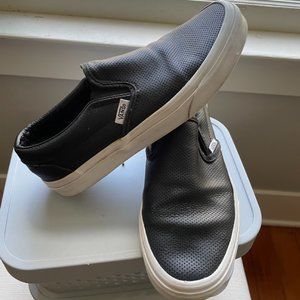 Vans Asher slip on perforated leather sneakers womens size 7
